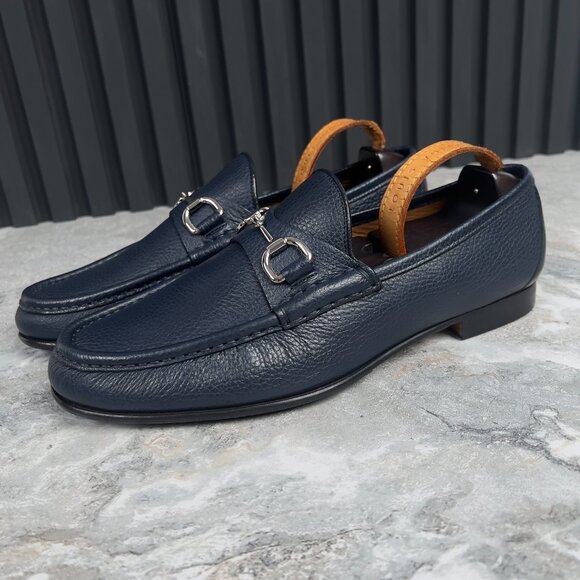 Gucci 1955 Horsebit Loafers Heels Blue Grain Leather 9 G or 9.5 US or 43 EUR main image 10